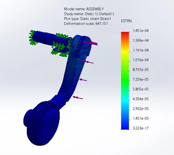 Strain under lateral load