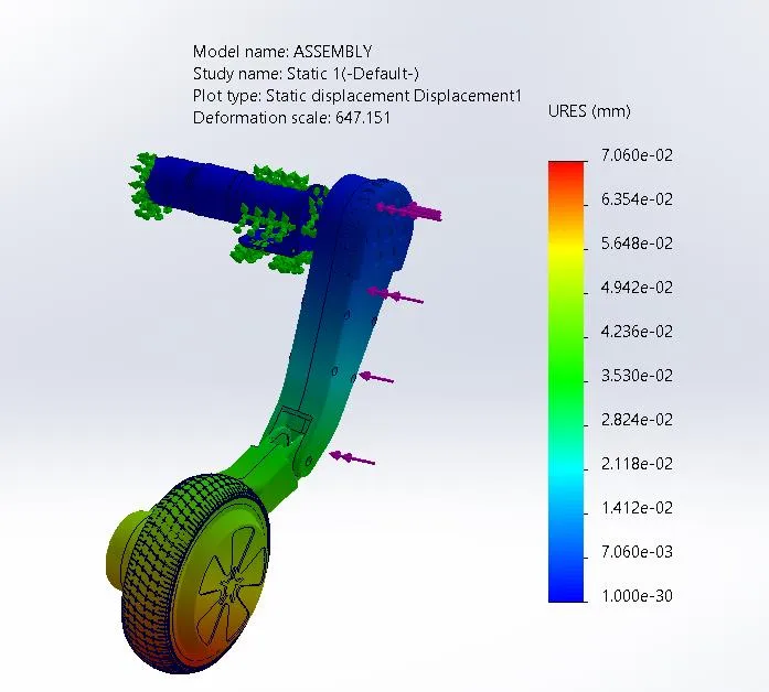 Displacement under lateral load