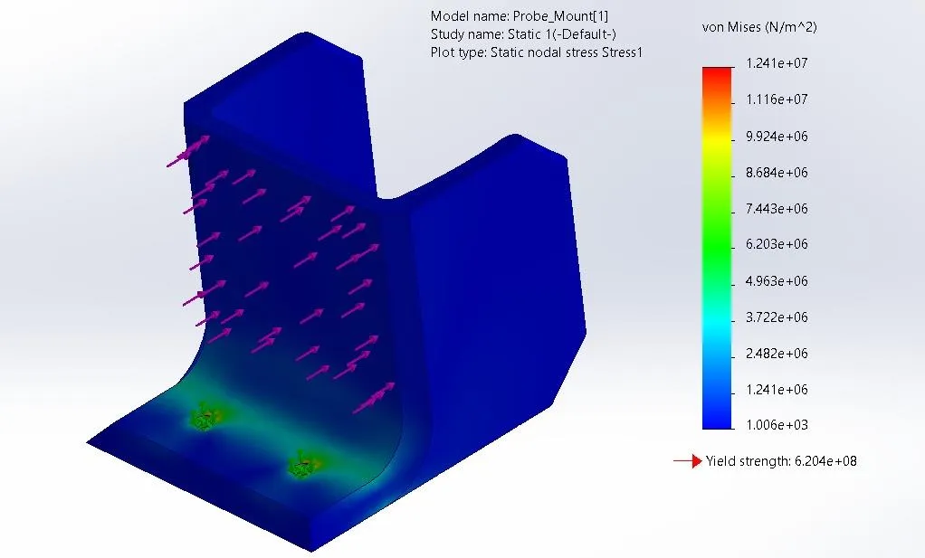 Local stress concentration at probe clamp slot