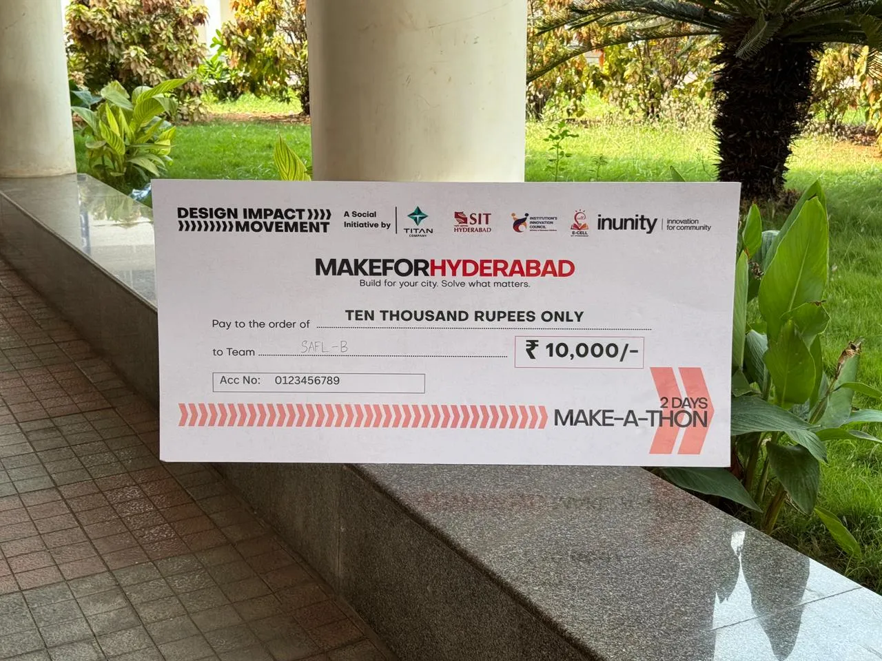 MAKEFORHYDERABAD ₹10,000 Cash Check